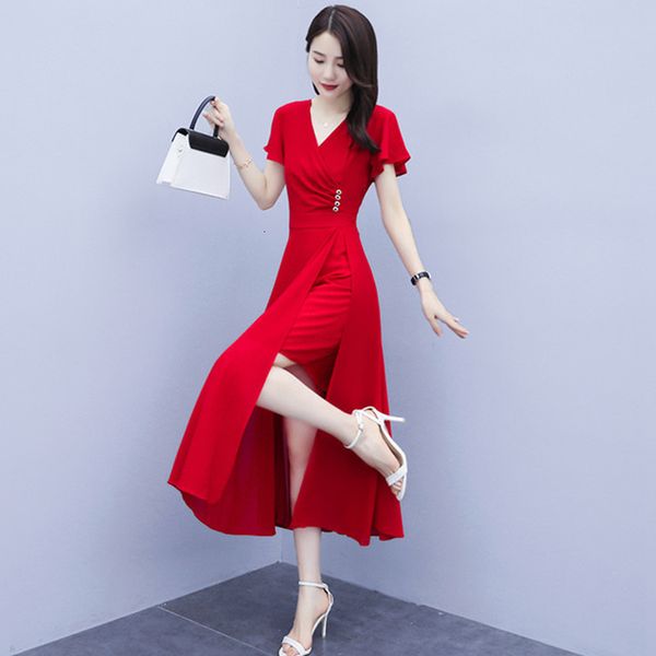 party dresses -3xl women chiffon long dress summer fashion elegant short-sleeve split hem slim thin full dresses female red black 230322, White;black
party dresses -3xl women chiffon long dress summer fashion elegant short-sleeve split hem slim thin full dresses female red black 230322, White;black