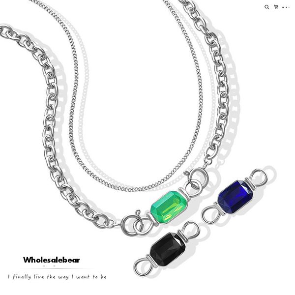 geometric vintage style zirconia double layer necklace titanium steel silver pendant chains necklaces for dress
geometric vintage style zirconia double layer necklace titanium steel silver pendant chains necklaces for dress