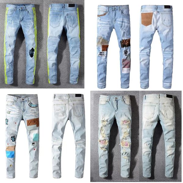 designer mens jeans men jean stack man skinny hole streetwear pants motorcycle hiking pant rock fashion trouser hip hop embroidery patchwork, Blue
designer mens jeans men jean stack man skinny hole streetwear pants motorcycle hiking pant rock fashion trouser hip hop embroidery patchwork, Blue