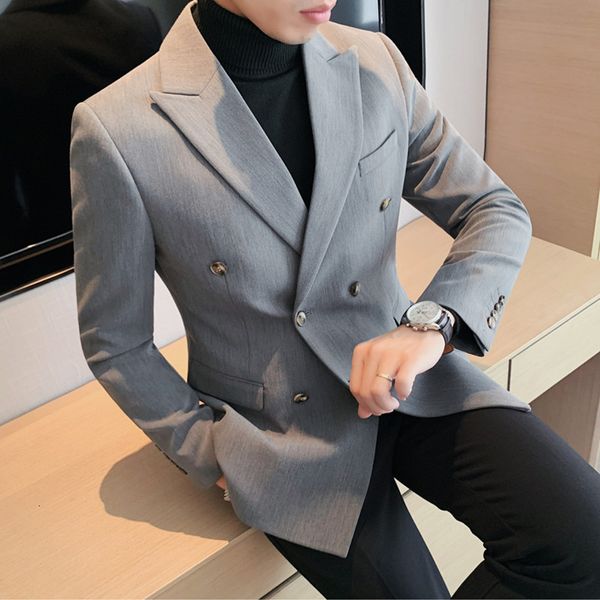 men's suits blazers british style double-breasted men blazers slim wedding business casual suit jacket houndstooth street wear social d, White;black
men's suits blazers british style double-breasted men blazers slim wedding business casual suit jacket houndstooth street wear social d, White;black