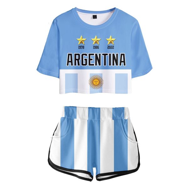 women's two piece pants argentina arg soccer champion football 3d print set women shorts tshirt classic dew navel sport girl suits 2303, White
women's two piece pants argentina arg soccer champion football 3d print set women shorts tshirt classic dew navel sport girl suits 2303, White