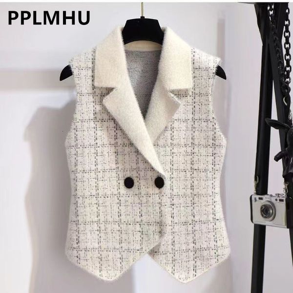 women's vests plaid imitation mink vest coats women slim vintage sleeveless sweater crop spring fall chic knitted waistcoats outwear 2, Black;white
women's vests plaid imitation mink vest coats women slim vintage sleeveless sweater crop spring fall chic knitted waistcoats outwear 2, Black;white