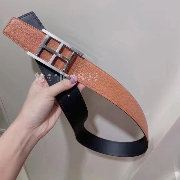 men belts designer mens and woman fashion togo leather classic reversible belt black brown h gold silver buckles 32--35cm he09
men belts designer mens and woman fashion togo leather classic reversible belt black brown h gold silver buckles 32--35cm he09