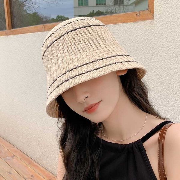 wide brim hats japanese retro striped color matching knitted fisherman's hat women spring and summer outdoor sunshade fashion basin cap, Blue;gray
wide brim hats japanese retro striped color matching knitted fisherman's hat women spring and summer outdoor sunshade fashion basin cap, Blue;gray