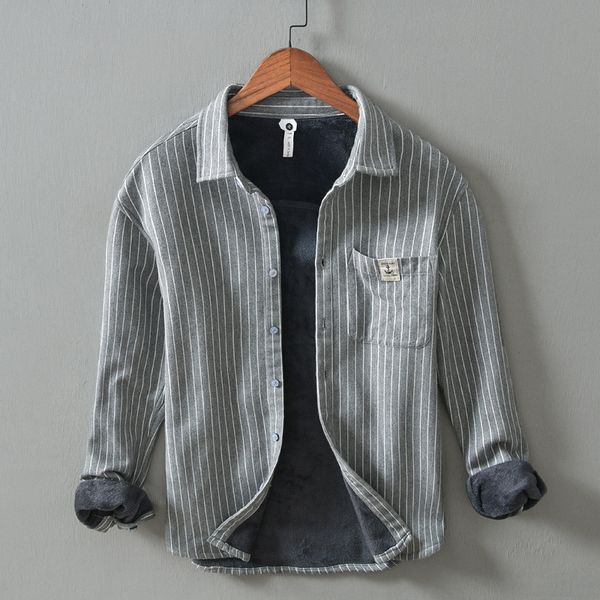 men's casual shirts men clothing fleece shirt men's long-sleeved striped brushed korean version trend loose winter casual warm shi, White;black
men's casual shirts men clothing fleece shirt men's long-sleeved striped brushed korean version trend loose winter casual warm shi, White;black