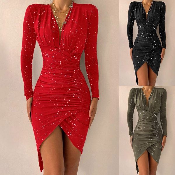 party dresses womens wrap v neck dresses long sleeve split wrap elegant ruched cocktail party midi dress banquet dress irregular ruched dres, White;black
party dresses womens wrap v neck dresses long sleeve split wrap elegant ruched cocktail party midi dress banquet dress irregular ruched dres, White;black
