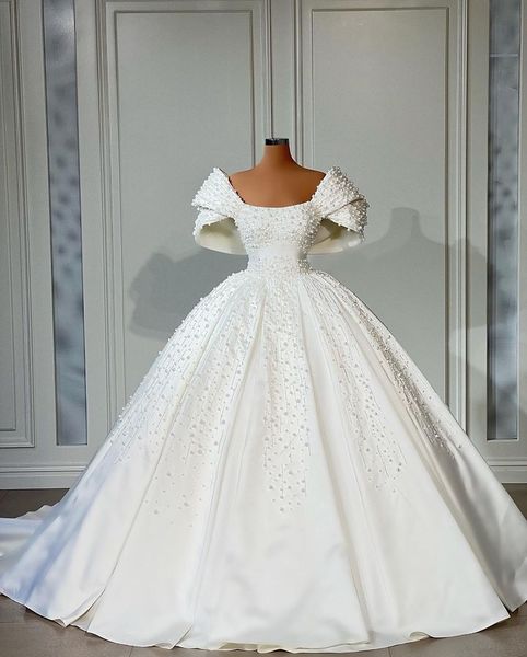 luxury ball gown wedding dresses bateau neck sleeveless sequins appliques pearls satin beaded floor length ruffles zipper bridal gowns plus, White
luxury ball gown wedding dresses bateau neck sleeveless sequins appliques pearls satin beaded floor length ruffles zipper bridal gowns plus, White