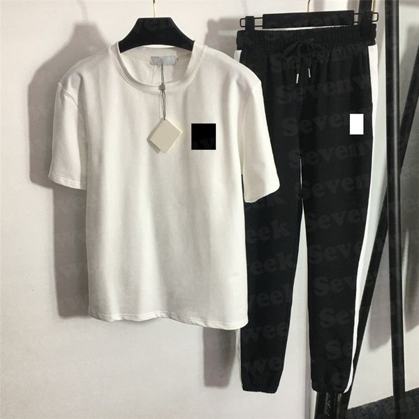 embroidered cotton t shirt sweatpants womens tracksuits short sleeve tees drawcord elastic waist pants sports suits, Gray
embroidered cotton t shirt sweatpants womens tracksuits short sleeve tees drawcord elastic waist pants sports suits, Gray