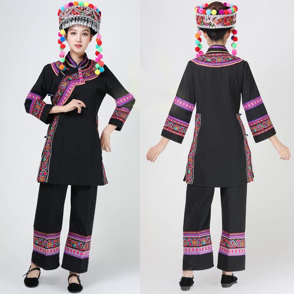 national dance stage wear female traditional folk dress embroidered asian costume hmong clothes classical miao performance suits, Black;red
national dance stage wear female traditional folk dress embroidered asian costume hmong clothes classical miao performance suits, Black;red