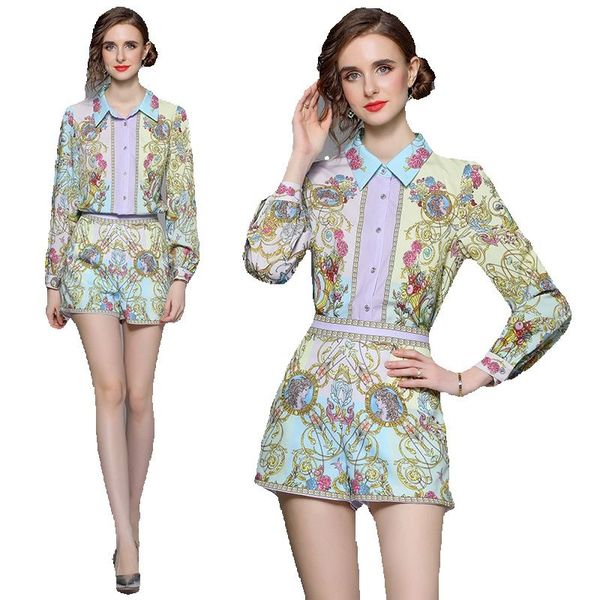 summer designer short pant sets women retro print two piece set 2023 elegant lapel shirt and shorts holiday casual suits long sleeve office, White
summer designer short pant sets women retro print two piece set 2023 elegant lapel shirt and shorts holiday casual suits long sleeve office, White