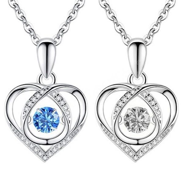 luxury women necklace blue crystal heart necklace pendant clavicle chain valentine day gift jewelry accessories, Silver
luxury women necklace blue crystal heart necklace pendant clavicle chain valentine day gift jewelry accessories, Silver
