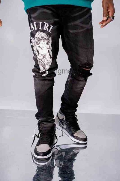 mens jeans designer ch high street tide brand washing water used black cupid angel print hole slim fit jeans men hip hop, Blue
mens jeans designer ch high street tide brand washing water used black cupid angel print hole slim fit jeans men hip hop, Blue