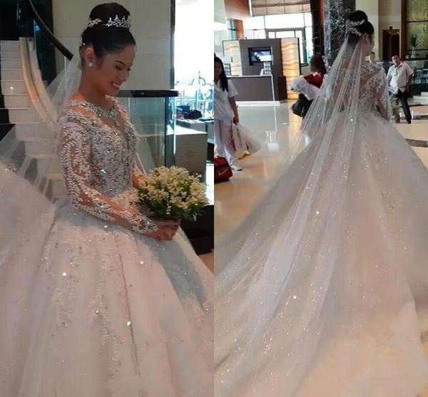 luxury ball gown wedding dress 2023 vestido de noiva scoop illusion long sleeves lace beaded flowers bridal gowns custom made robe marriage, White
luxury ball gown wedding dress 2023 vestido de noiva scoop illusion long sleeves lace beaded flowers bridal gowns custom made robe marriage, White