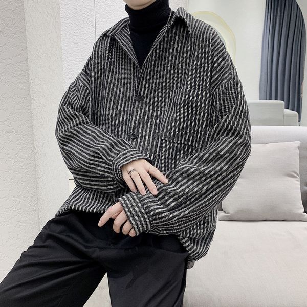 men's casual shirts privathinker stripe men's casual shirt long sleeve oversized vintage spring summer male blouses turn down coll, White;black
men's casual shirts privathinker stripe men's casual shirt long sleeve oversized vintage spring summer male blouses turn down coll, White;black