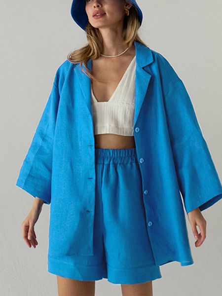 women's two piece pants cotton linen casual short's suit fashion lapel long sleeve single breasted shirts 2 summer loose lady outf, White
women's two piece pants cotton linen casual short's suit fashion lapel long sleeve single breasted shirts 2 summer loose lady outf, White