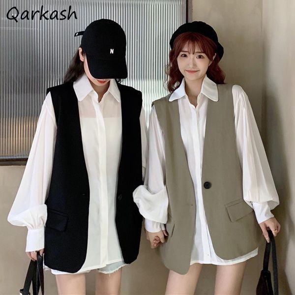 women's vests vests women pure spring college ins single button design bf korean fashion waistcoats feminino long clothes formal loose, Black;white
women's vests vests women pure spring college ins single button design bf korean fashion waistcoats feminino long clothes formal loose, Black;white