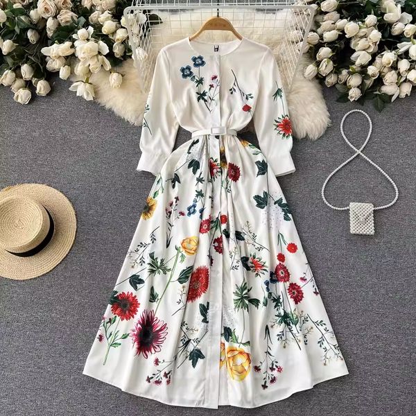 european and american inss spring/summer new dress high sense printing fashion slim fit temperament single breasted dress large swing long d, Black;gray
european and american inss spring/summer new dress high sense printing fashion slim fit temperament single breasted dress large swing long d, Black;gray