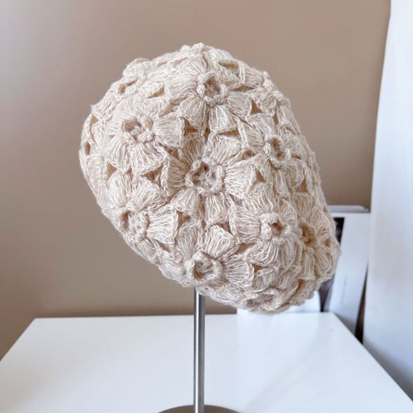 berets double decked women for winter hat hollow flower knitted beret hat handmade crochet matching basin spring female painter 230321, Blue;gray
berets double decked women for winter hat hollow flower knitted beret hat handmade crochet matching basin spring female painter 230321, Blue;gray