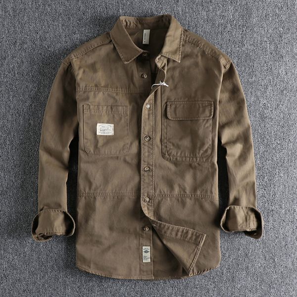 men's casual shirts ameikeji simple retro male cargo work long sleeve shirts cotton versatile fashion men autumn daily loose youth shir, White;black
men's casual shirts ameikeji simple retro male cargo work long sleeve shirts cotton versatile fashion men autumn daily loose youth shir, White;black