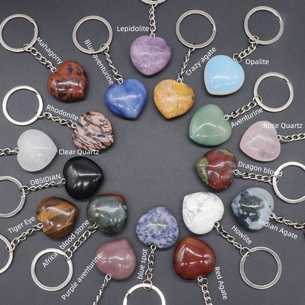 lots stone key rings 30mm love heart charms healing crystal agate keyrings for women men, Slivery;golden
lots stone key rings 30mm love heart charms healing crystal agate keyrings for women men, Slivery;golden