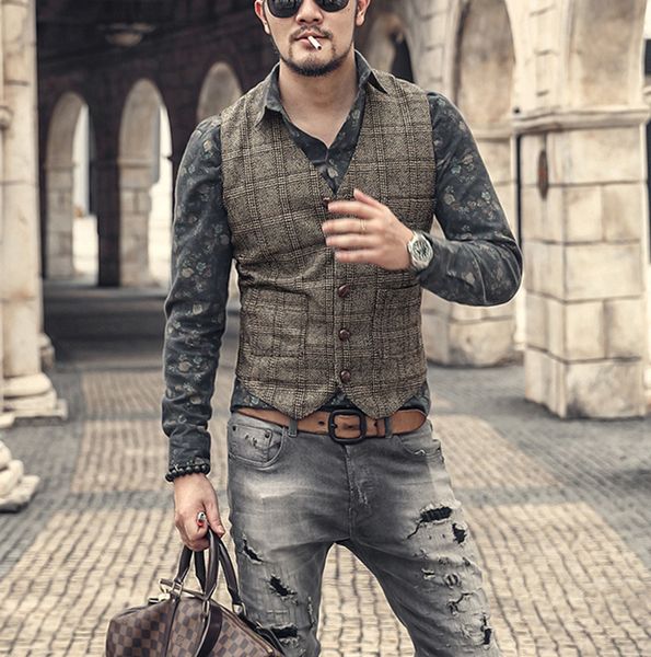 men's vests silver plaid suit vest for men wool tweed casual slim fit waistcoat formal business vest for groomsmen for wedding 230322, Black;white
men's vests silver plaid suit vest for men wool tweed casual slim fit waistcoat formal business vest for groomsmen for wedding 230322, Black;white