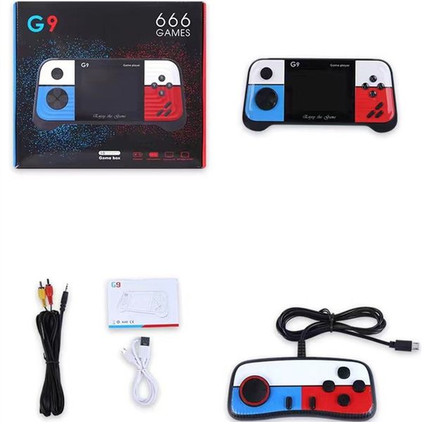 G9 Retro Game Players 3.0 Inch HD Screen Handheld Gaming Console Bulit-in 666 Classic Games Portable Pocket Mini Video Game Player TV Console AV Output DHL