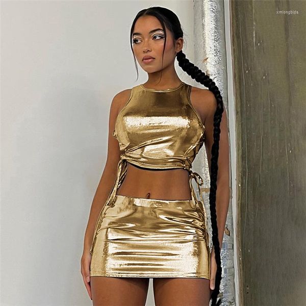 two piece dress conjuntos de saia coreano 2 sets womens outifits crop nightclub fashion cut-out strapping bright slim skirt suit, White
two piece dress conjuntos de saia coreano 2 sets womens outifits crop nightclub fashion cut-out strapping bright slim skirt suit, White