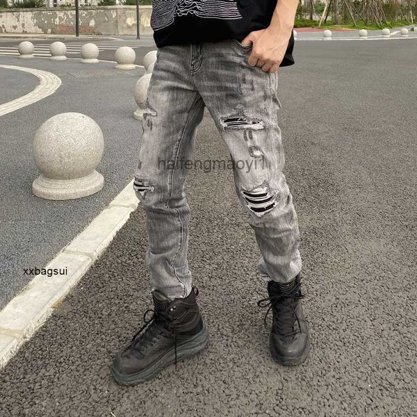 designer jeans euro american fashion brand mix1 high street worn out washing elastic locomotive black grey slim fitting jeans, Blue
designer jeans euro american fashion brand mix1 high street worn out washing elastic locomotive black grey slim fitting jeans, Blue