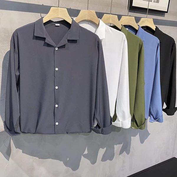 men's casual shirts men suit collar shirt casual loose long sleeve single-breasted male fashion four-color shirts camisa masculina 2303, White;black
men's casual shirts men suit collar shirt casual loose long sleeve single-breasted male fashion four-color shirts camisa masculina 2303, White;black