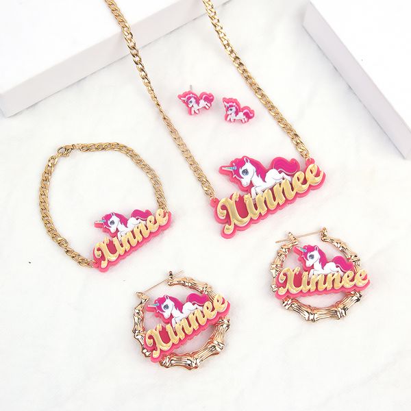 pendant customized character cartoon name unicorn jewelry set gift necklace earrings bracelet p o 230321, Silver
pendant customized character cartoon name unicorn jewelry set gift necklace earrings bracelet p o 230321, Silver