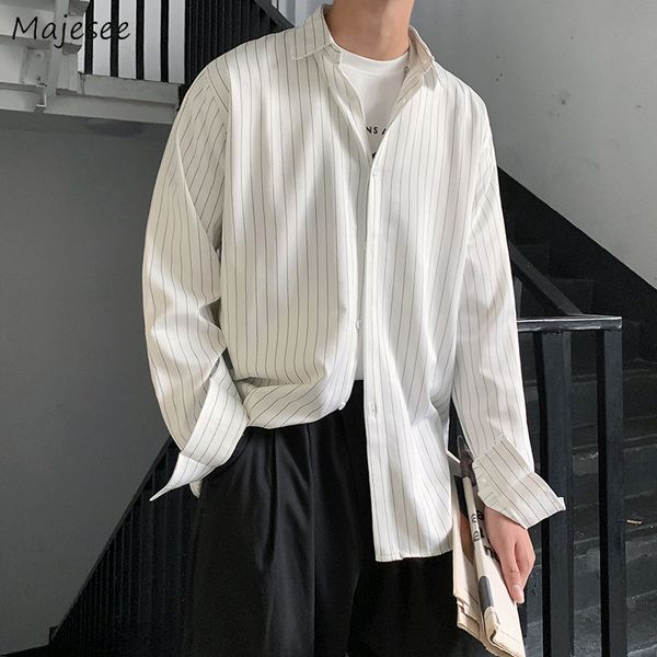 men's casual shirts vertical stripe casual shirts men ins fashion simple loose social chic designer oversize long sleeve outerwear hara, White;black
men's casual shirts vertical stripe casual shirts men ins fashion simple loose social chic designer oversize long sleeve outerwear hara, White;black