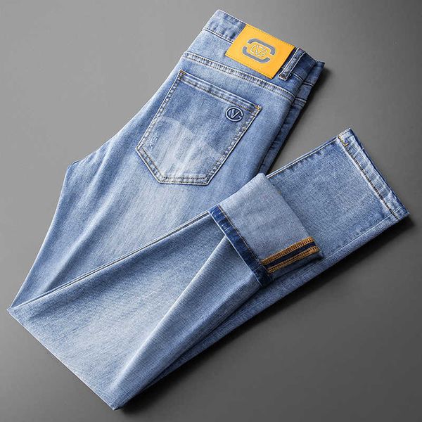 2023 spring/summer thin light blue jeans men's back pocket laser pattern elastic slim fit small feet fashion pants men
2023 spring/summer thin light blue jeans men's back pocket laser pattern elastic slim fit small feet fashion pants men