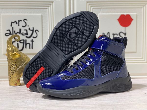 men casual shoes luxury brands sneaker men's america's cup patent leather high-sneakers lace up designer p trainers with box 38-46, Black
men casual shoes luxury brands sneaker men's america's cup patent leather high-sneakers lace up designer p trainers with box 38-46, Black