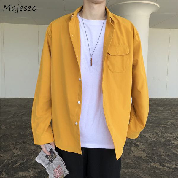 men's casual shirts shirts men retro handsome harajuku trendy all-match long sleeve pure color casual college male clothing autumn hemd, White;black
men's casual shirts shirts men retro handsome harajuku trendy all-match long sleeve pure color casual college male clothing autumn hemd, White;black