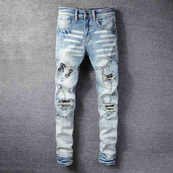 mens jeans designer high street fashion new letter embroidery hole patch slim elastic jeans men's fashion brand 828 hip hop, Blue
mens jeans designer high street fashion new letter embroidery hole patch slim elastic jeans men's fashion brand 828 hip hop, Blue