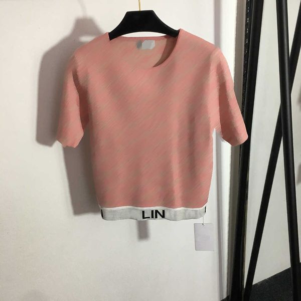 23ss designer women brand knit short sleeve presbyopia logo letter round neck knitted shirt short sleeve t-shirt womens clothes, White
23ss designer women brand knit short sleeve presbyopia logo letter round neck knitted shirt short sleeve t-shirt womens clothes, White