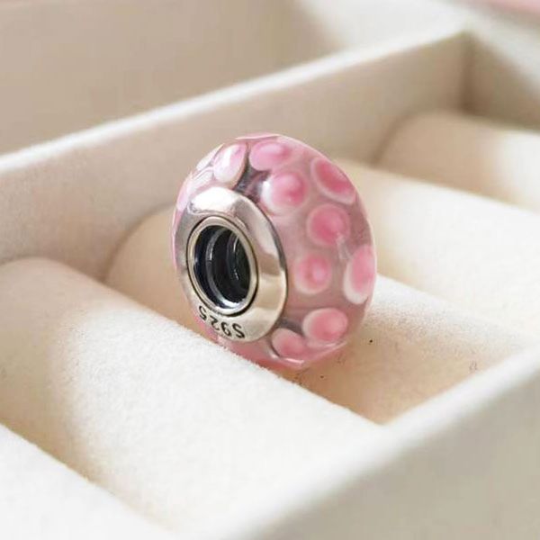 2pcs 925 sterling silver glass murano pink dots beads fit pandora charm jewelry bracelets & necklaces, Crystal
2pcs 925 sterling silver glass murano pink dots beads fit pandora charm jewelry bracelets & necklaces, Crystal