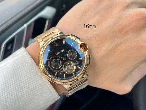 men's three eye wristwatch 46mm fully automatic mechanical movement 316l stainless steel case multifunctional full log imported cowhide, Slivery;brown
men's three eye wristwatch 46mm fully automatic mechanical movement 316l stainless steel case multifunctional full log imported cowhide, Slivery;brown