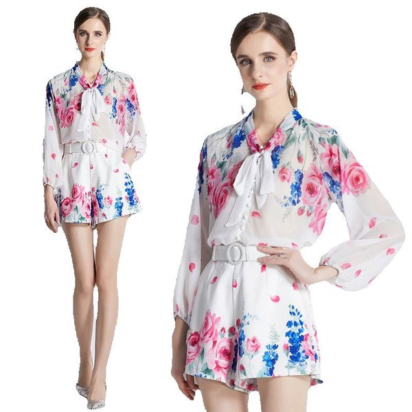 summer floral short pants sets white designer set 2023 women print bow tie neck shirt and short trousers holiday shorts suits long sleeve of
summer floral short pants sets white designer set 2023 women print bow tie neck shirt and short trousers holiday shorts suits long sleeve of