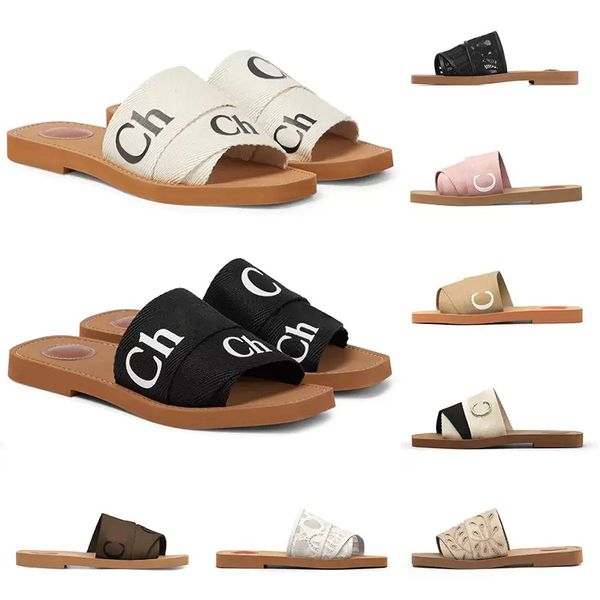 with box designer woody sandals for women mules flat slides light tan beige white black pink lace lettering fabric canvas slippers womens su
with box designer woody sandals for women mules flat slides light tan beige white black pink lace lettering fabric canvas slippers womens su