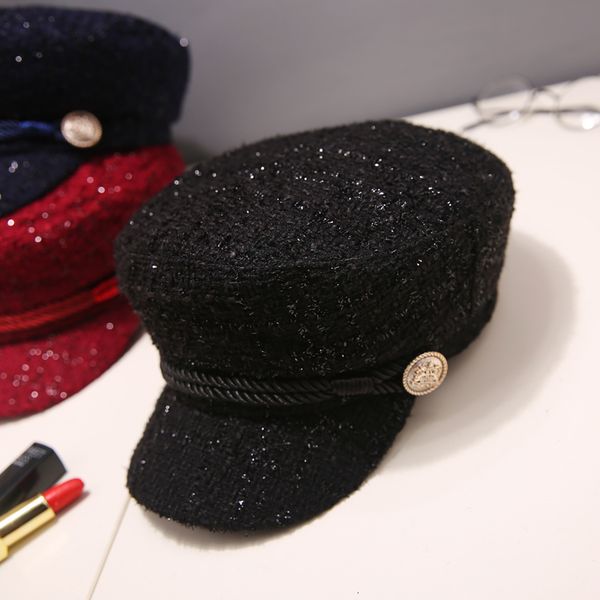 ball caps fashion button tweed glitter military beret hat spring autumn sailor s for women female travel cadet captain cap 230321, Blue;gray
ball caps fashion button tweed glitter military beret hat spring autumn sailor s for women female travel cadet captain cap 230321, Blue;gray