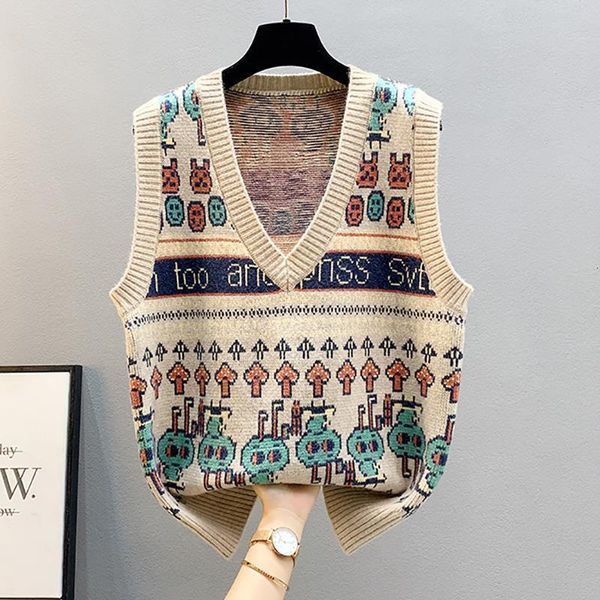 women's vests kawaii jacquard knitted pullover sleeveless sweater vest spring autumn korean fashion v-neck women loose casual jersey 2, Black;white
women's vests kawaii jacquard knitted pullover sleeveless sweater vest spring autumn korean fashion v-neck women loose casual jersey 2, Black;white