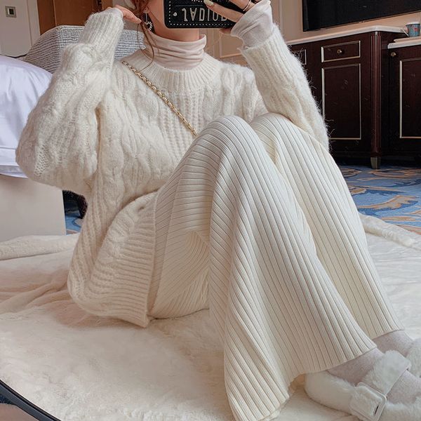 women's pants s stripe knitted wide leg pant's thickened autumn and winter high waist slim vertical casual long trousers sweaterpa, Black;white
women's pants s stripe knitted wide leg pant's thickened autumn and winter high waist slim vertical casual long trousers sweaterpa, Black;white