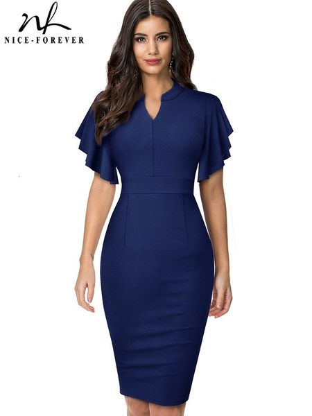 party dresses nice-forever vintage solid color elegant office work vestidos business party bodycon ruffle women pencil dress b572 230322, White;black
party dresses nice-forever vintage solid color elegant office work vestidos business party bodycon ruffle women pencil dress b572 230322, White;black