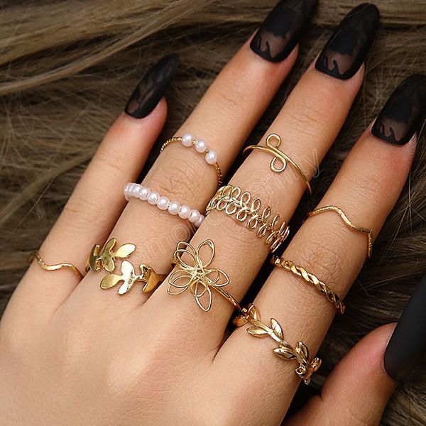 10pcs bohemian wave flower rings set for women vintage geometric pearl butterfly metal chain knuckle rings trendy jewelry gift, Silver
10pcs bohemian wave flower rings set for women vintage geometric pearl butterfly metal chain knuckle rings trendy jewelry gift, Silver