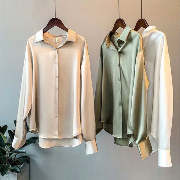 women's blouses shirts blus sutra imitasi elegan kualitas tinggi mode wanita musim semi blus satin lengan panjang kaus jalanan berdiri, White
women's blouses shirts blus sutra imitasi elegan kualitas tinggi mode wanita musim semi blus satin lengan panjang kaus jalanan berdiri, White