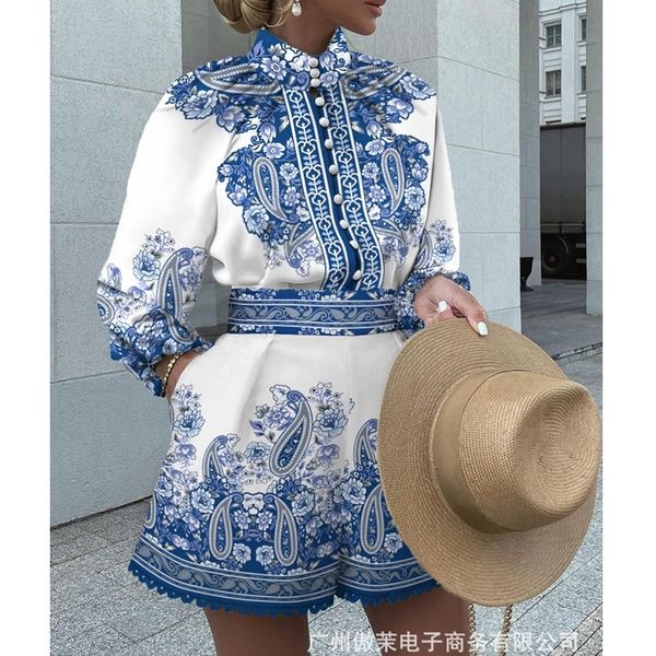 women's two piece pants autumn slim fit printed suit women lantern sleeve turtleneck singlebreasted shirt high waist pocket wide leg sh, White
women's two piece pants autumn slim fit printed suit women lantern sleeve turtleneck singlebreasted shirt high waist pocket wide leg sh, White
