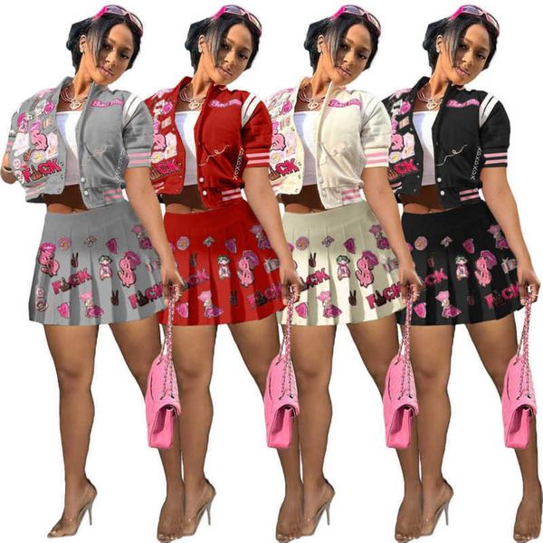 womens designer clothing 2023 tracksuits basaball two piece jackets skirts set dress fashion printed bomber jacket pleated skirt sets, Gray
womens designer clothing 2023 tracksuits basaball two piece jackets skirts set dress fashion printed bomber jacket pleated skirt sets, Gray