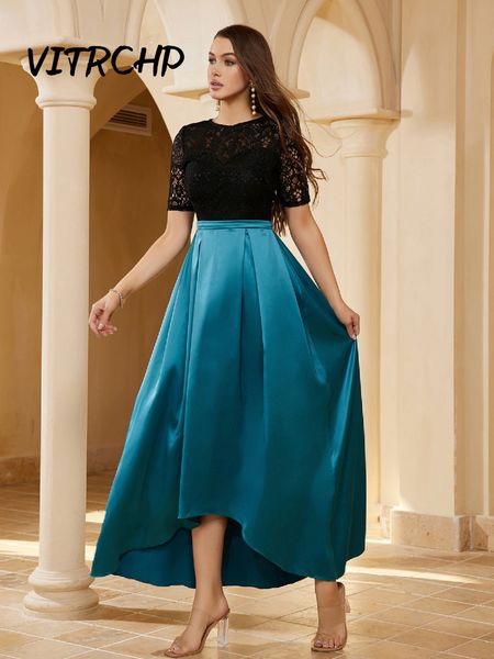 party dresses blue lace stitching cocktail dresses for women hollow out evening party prom gown elegant modest tea length a line 230322, White;black
party dresses blue lace stitching cocktail dresses for women hollow out evening party prom gown elegant modest tea length a line 230322, White;black