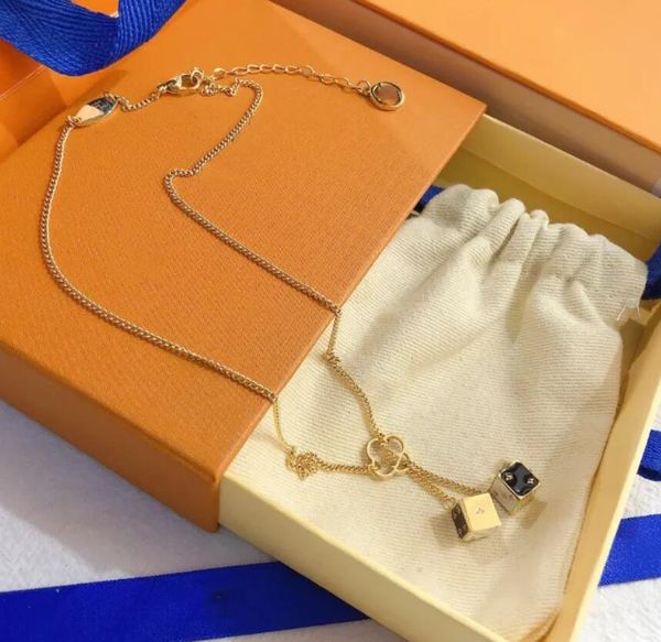 fashion luxury dice charm necklace jewelry necklace designer style women long chain18k gold unique plated gifts couple with box, Silver
fashion luxury dice charm necklace jewelry necklace designer style women long chain18k gold unique plated gifts couple with box, Silver